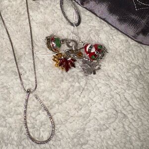Brighton Silver necklace with Festive Charms. Can be interchanged